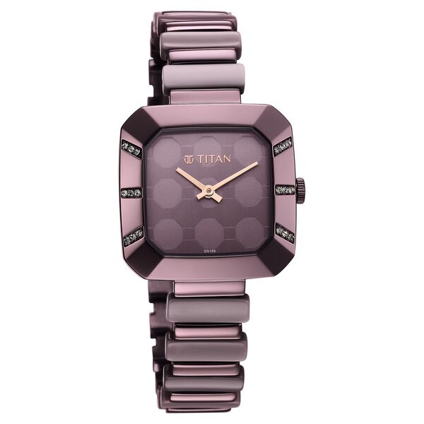Glitz Purple Dial Metal & Plastic Strap Watch for Women - image number 1
