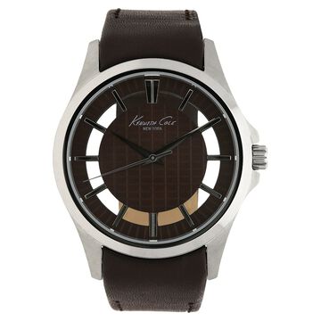 Kenneth Cole Quartz Analog Brown Dial Leather Strap Watch for Men