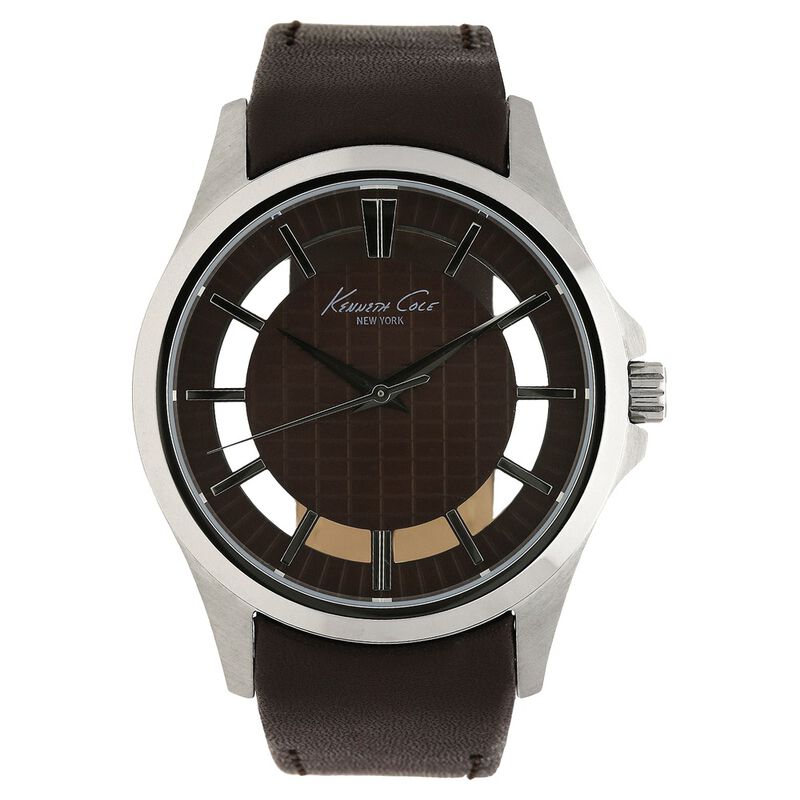 Kenneth Cole Quartz Analog Brown Dial Leather Strap Watch for Men - image number 0