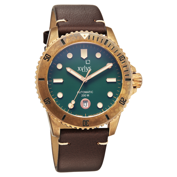 Xylys Mariana Swiss Analog with Date Green Dial Geniune Leather Strap Watch For Men - image number 0