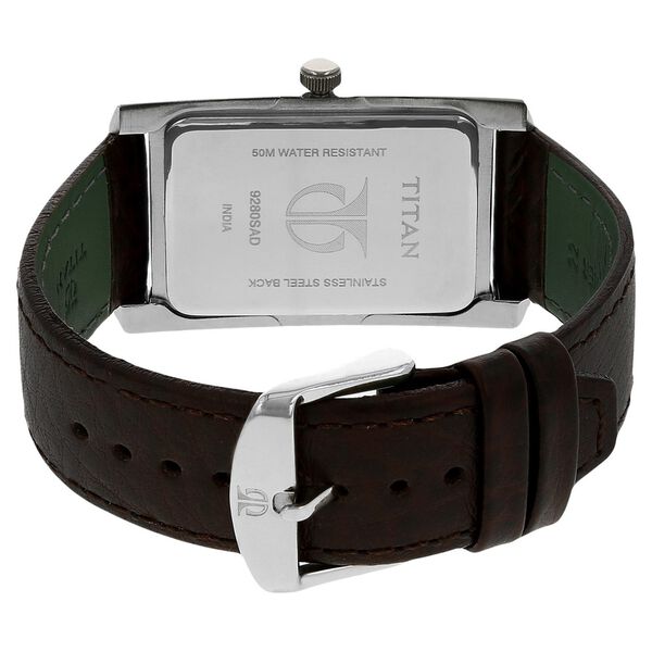 Titan Quartz Analog with Date Silver Dial Leather Strap Watch for Men - image number 3
