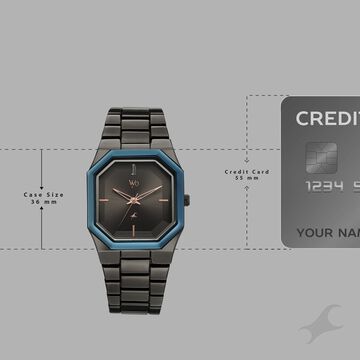 Vyb Pioneer By Fastrack Quartz Analog Grey Dial Grey Metal Strap Watch For Guys