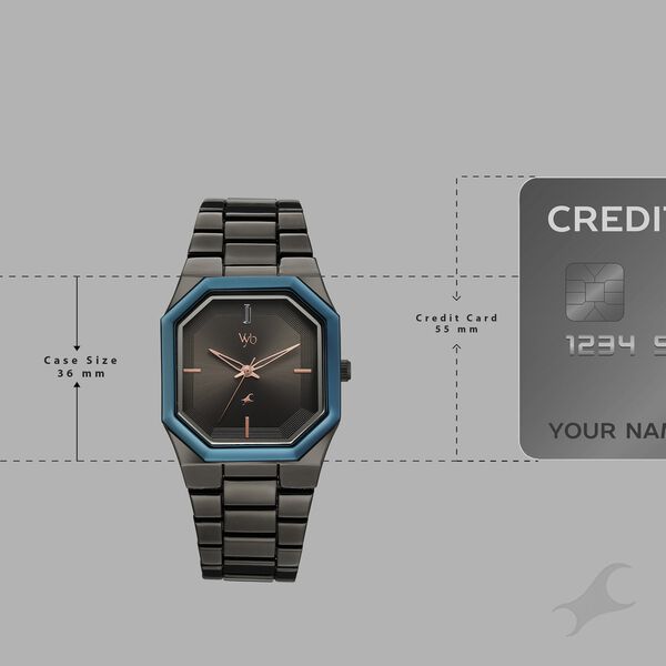 Vyb Pioneer By Fastrack Quartz Analog Grey Dial Grey Metal Strap Watch For Guys - image number 3
