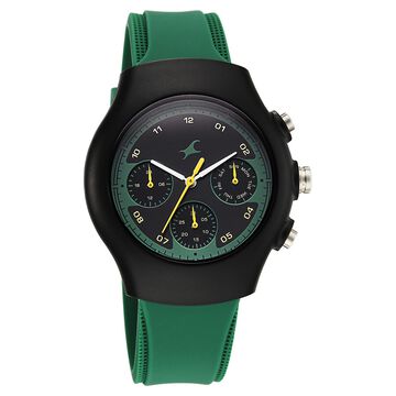 Fastrack Hype Multifunction with Black dial Green Silicon Strap watch for Guys