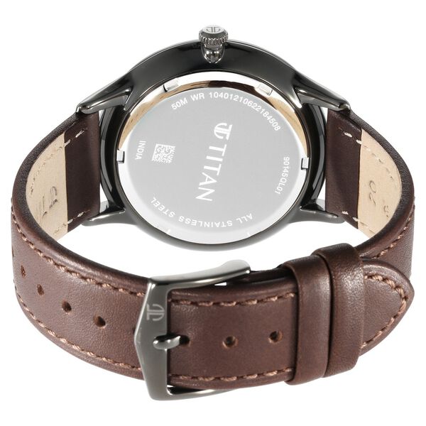 Titan Green Dial World Time with Date Leather Strap watch for Men - image number 4