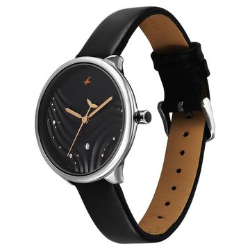Fastrack Oceanyx Quartz Analog with Date Black Dial Black Strap Watch For Girls
