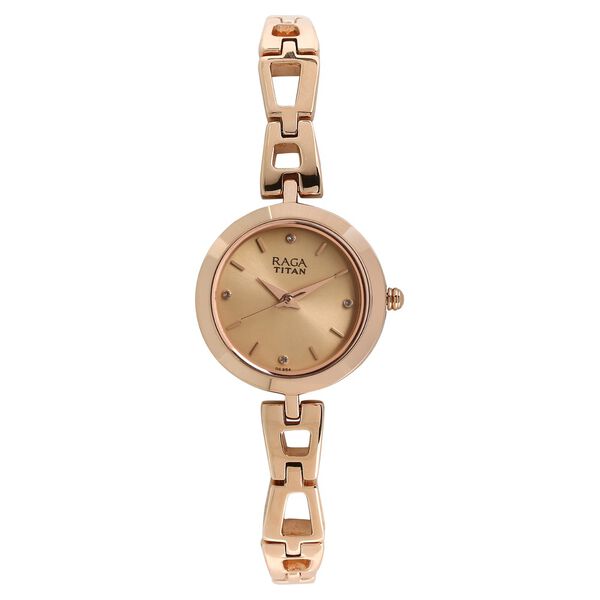 Titan Raga Beige Dial Women Watch With Metal Strap - image number 0