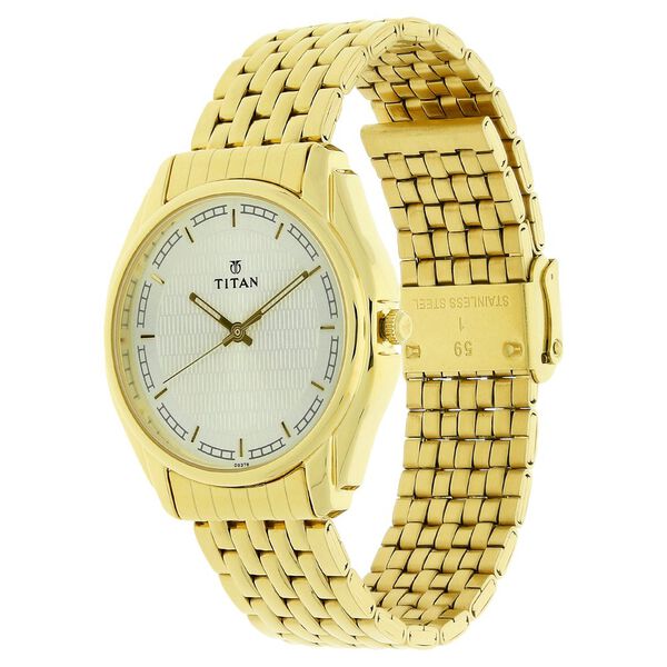 Titan Quartz Analog White Dial Stainless Steel Strap Watch for Men - image number 1