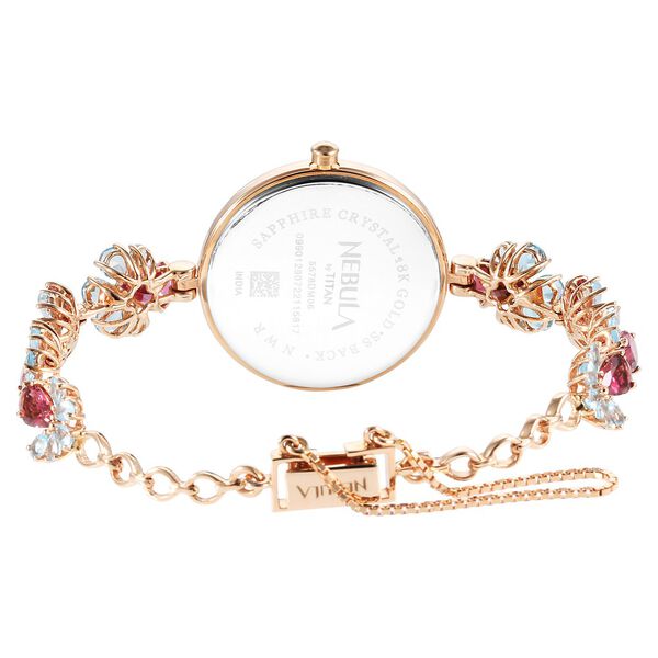 Titan Nebula Jewels 18k Rose Gold Analog with Diamonds studded Indices Watch for Women - image number 4