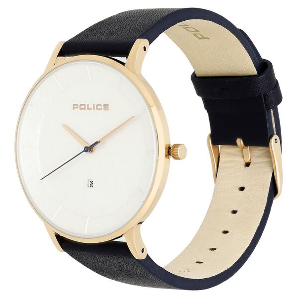 Police Quartz Analog Silver Dial Leather Strap Watch for Men - image number 2