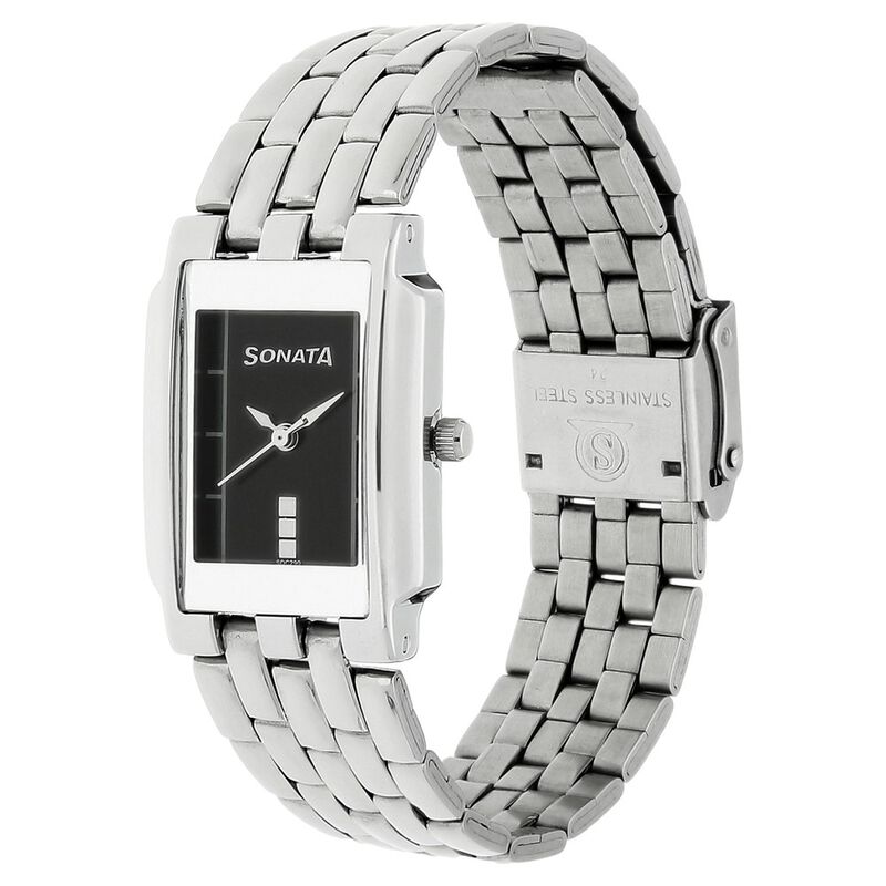 Sonata Quartz Analog Black Dial Metal Strap Watch for Women - image number 1