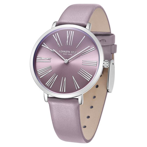 Kenneth Cole Quartz Analog Purple Dial Purple Leather Strap Watch for Women - image number 1