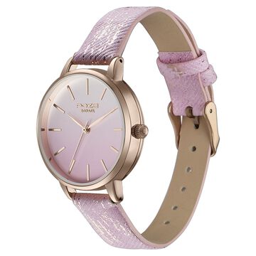 Sonata Poze Quartz Analog Pink Dial Pink Color Leather Strap Watch For Women