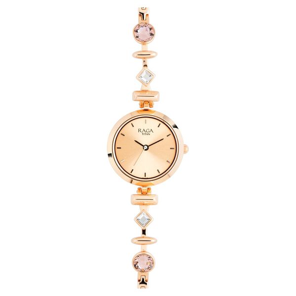 Titan Raga Facets Rose Gold Dial Women Watch With Stainless Steel Strap - image number 0