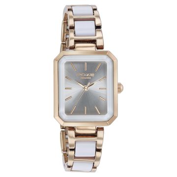 Sonata Poze Quartz Analog White Dial Two Toned Color Stainless Steel Strap Watch For Women