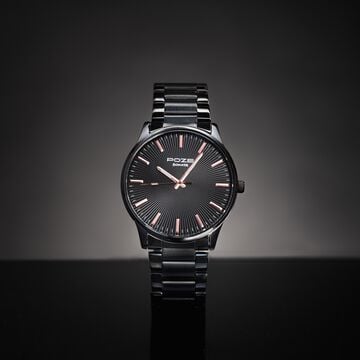 Sonata Poze Quartz Analog Black Dial Metal Strap Watch For Men
