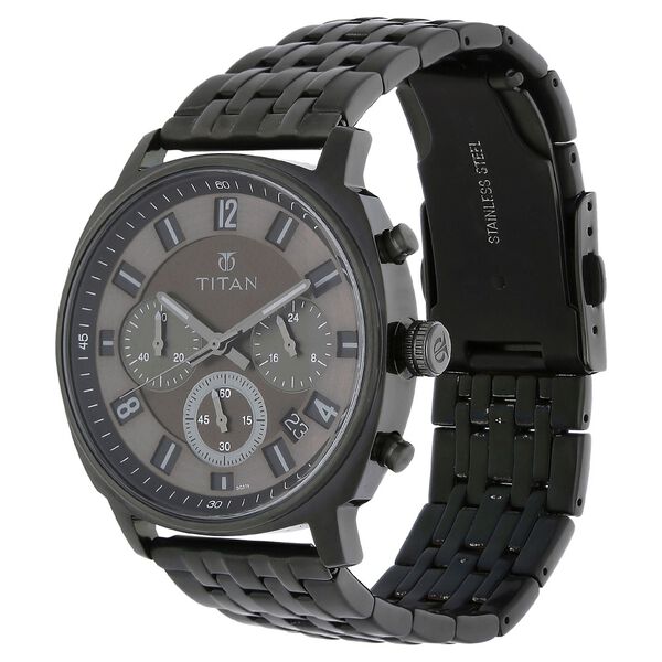 Titan Quartz Chronograph Brown Dial Stainless Steel Strap Watch for Men - image number 1