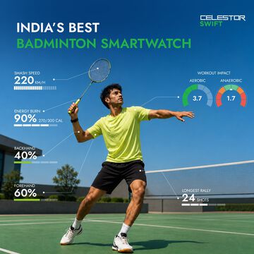 Titan Celestor Swift GPS Smartwatch with Advanced Badminton Mode, Zone Based Training ,AI Brief & Titan Q-Beige