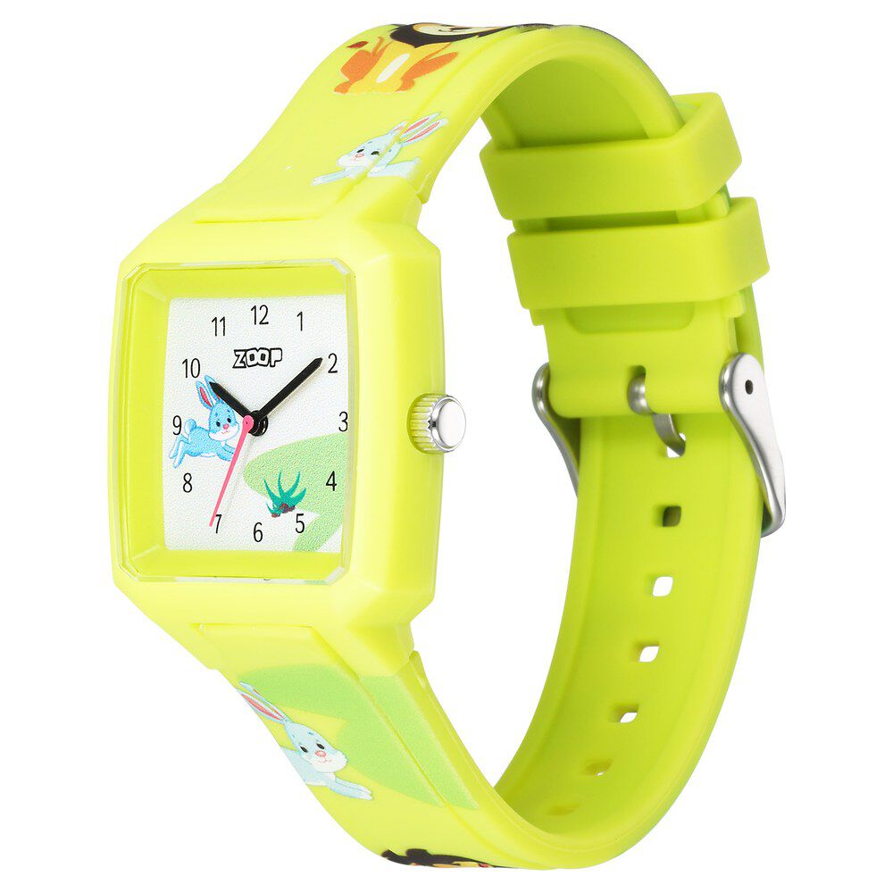 Buy Online Zoop Analog Watch with White Dial & Multicoloured Strap