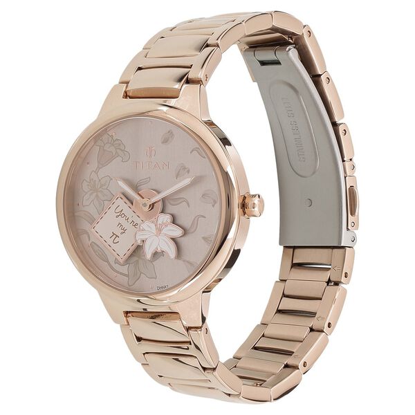 Titan Quartz Analog Off White Dial Stainless Steel Strap Watch for Women - image number 1