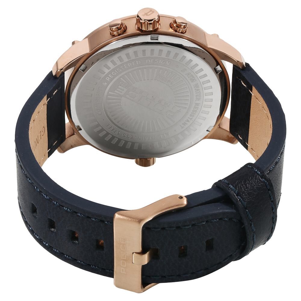 Buy Online Police Quartz Chronograph Blue Dial Leather Strap Watch for Men ncpl14833jsr03a Titan