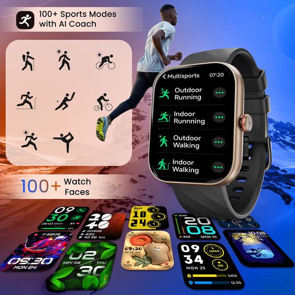 Fastrack Kruz+ 4.85 CM Super HD Display with Functional Crown and SingleSync BT Calling Smart Watch for Unisex - image number 5