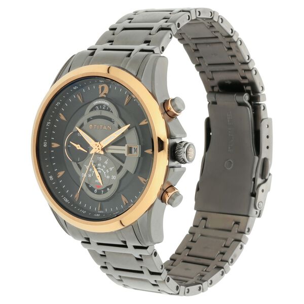 Titan Maritime Anthracite Chronograph Stainless Steel Strap watch for Men - image number 2