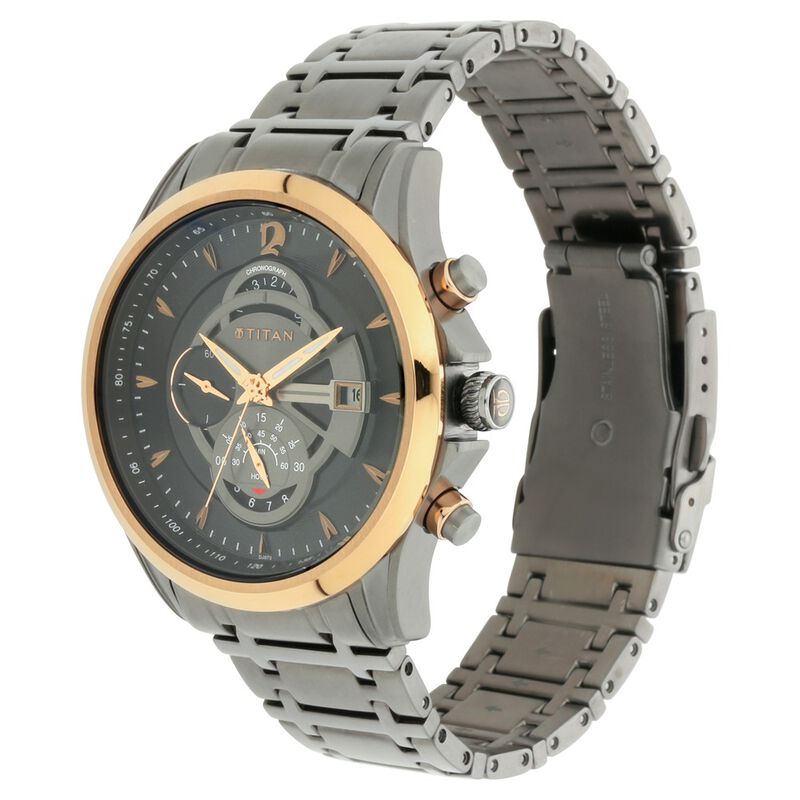 Titan Maritime Anthracite Chronograph Stainless Steel Strap watch for Men - image number 2
