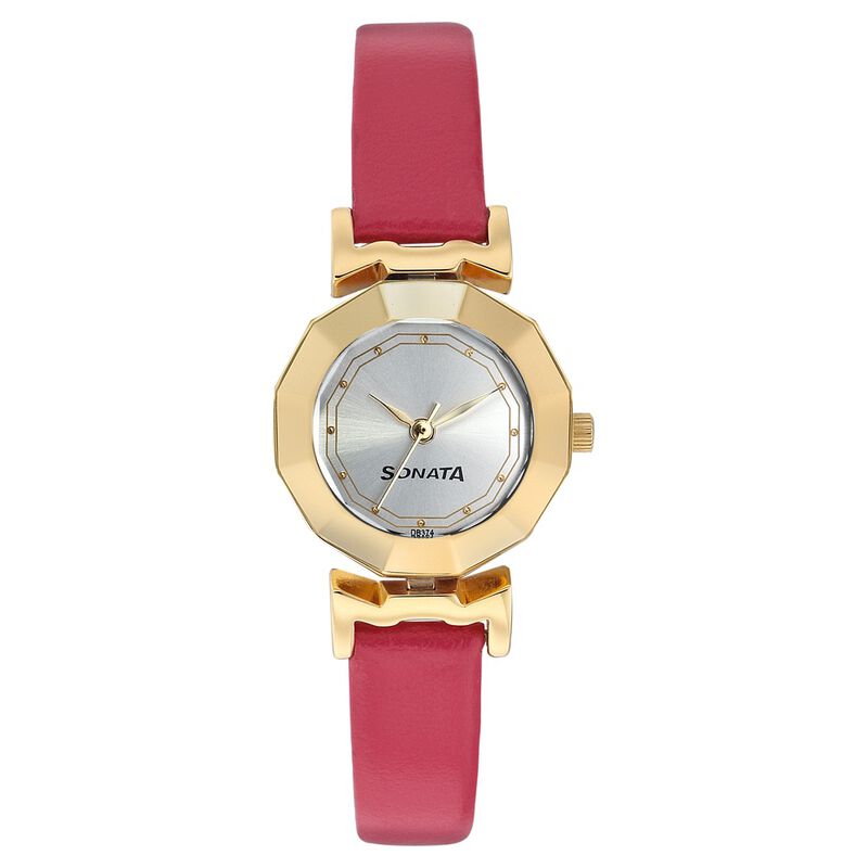 Sonata Quartz Analog Silver Dial Strap Watch for Women