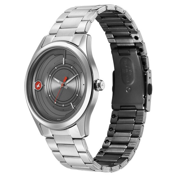 Fastrack Groove Quartz Analog Grey Dial Silver Stainless Steel Strap Watch For Guys - image number 2