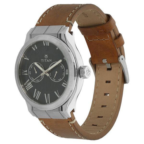 Titan Analog with Day and Date Blue Dial Leather Strap watch for Men - image number 1