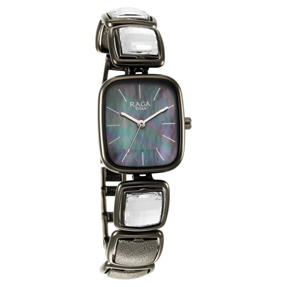 Buy Online Titan Quartz Analog with Date Black Dial Metal Strap