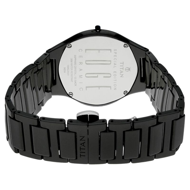 Titan Edge Ceramic Black Dial Analog Ceramic Strap watch for Men - image number 3