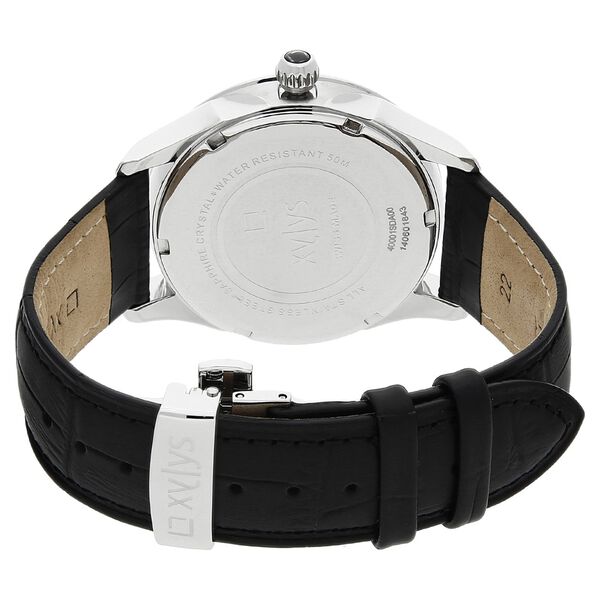 Xylys Swiss Analog with Date Black Leather Strap and Black Dial Watch For Men - image number 3
