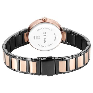 Titan Workwear Quartz Analog Anthracite Dial Stainless Steel Strap Watch for Women