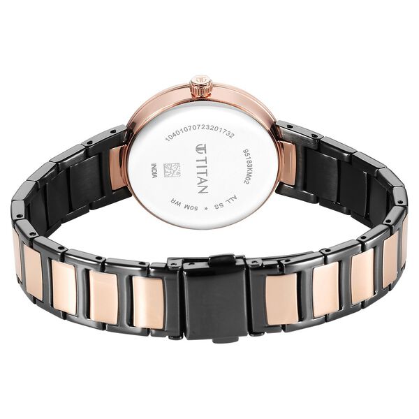 Titan Workwear Quartz Analog Anthracite Dial Stainless Steel Strap Watch for Women - image number 4