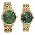 Sonata Jashn Quartz Analog Green Dial Golden Metal Strap Watch For Couple - image number 1