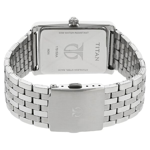 Titan Quartz Analog Silver Dial Stainless Steel Strap Watch for Men - image number 3
