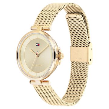 Tommy Hilfiger Quartz Analog Beige Dial Stainless Steel Strap Watch for Women
