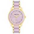 Anne Klein Quartz Analog Purple Dial Pink Plastic Strap Watch For Women - image number 0