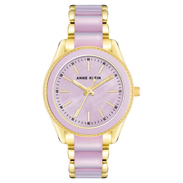 Anne Klein Quartz Analog Purple Dial Pink Plastic Strap Watch For Women - image number 0