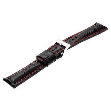 22 mm Black Genuine Leather Straps for Men