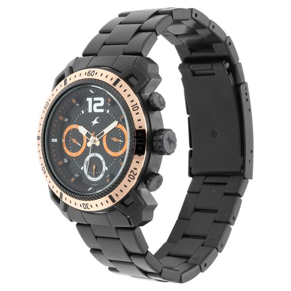 Fastrack All Nighters Quartz Analog Black Dial Stainless Steel Strap Watch for Guys - image number 2