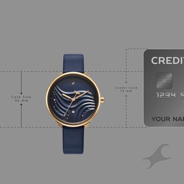 Fastrack Oceanyx Quartz Analog with Date Blue Dial Blue Strap Watch For Girls