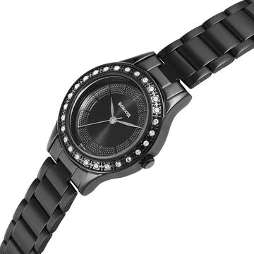 Sonata Quartz Analog Black Stainless Steel Strap for Women