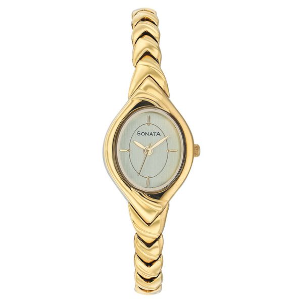 Sonata Quartz Analog Champagne Dial Strap Watch for Women - image number 0