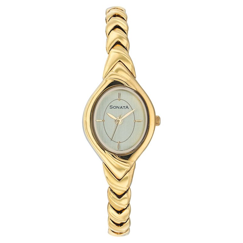 Sonata Quartz Analog Champagne Dial Strap Watch for Women