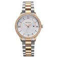 Titan Purple Prestige Quartz Analog with Date White Dial Rose Gold Stainless Steel Strap Watch For Women