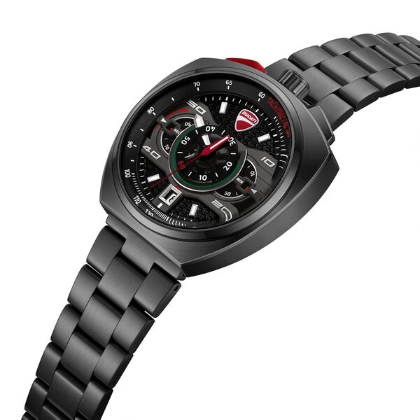 Ducati Quartz Chronograph Black Dial Black Stainless Steel Strap Watch For Men - image number 1