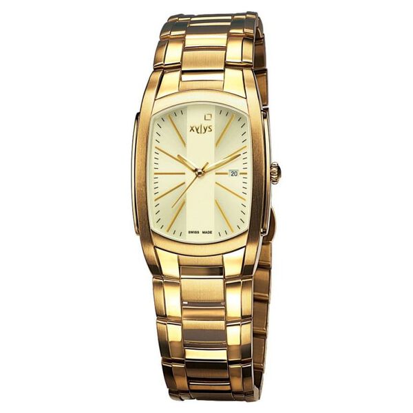 Xylys Swiss Analog with Date Golden Stainless Steel Strap and White Dial Watch For Men - image number 0